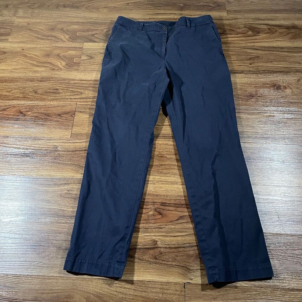 Talbots Stretch Straight Leg Chino Pants Blue Cotton Women’s Size 12